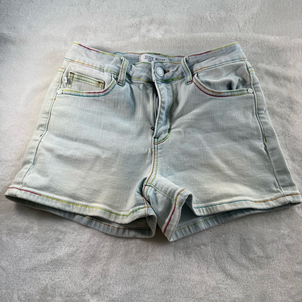 Judy Blue Pastel Stitch Denim Shorts